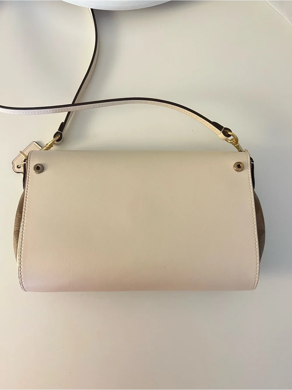Coach White & Brown Signature Crossbody Bag - Picture 4 of 9